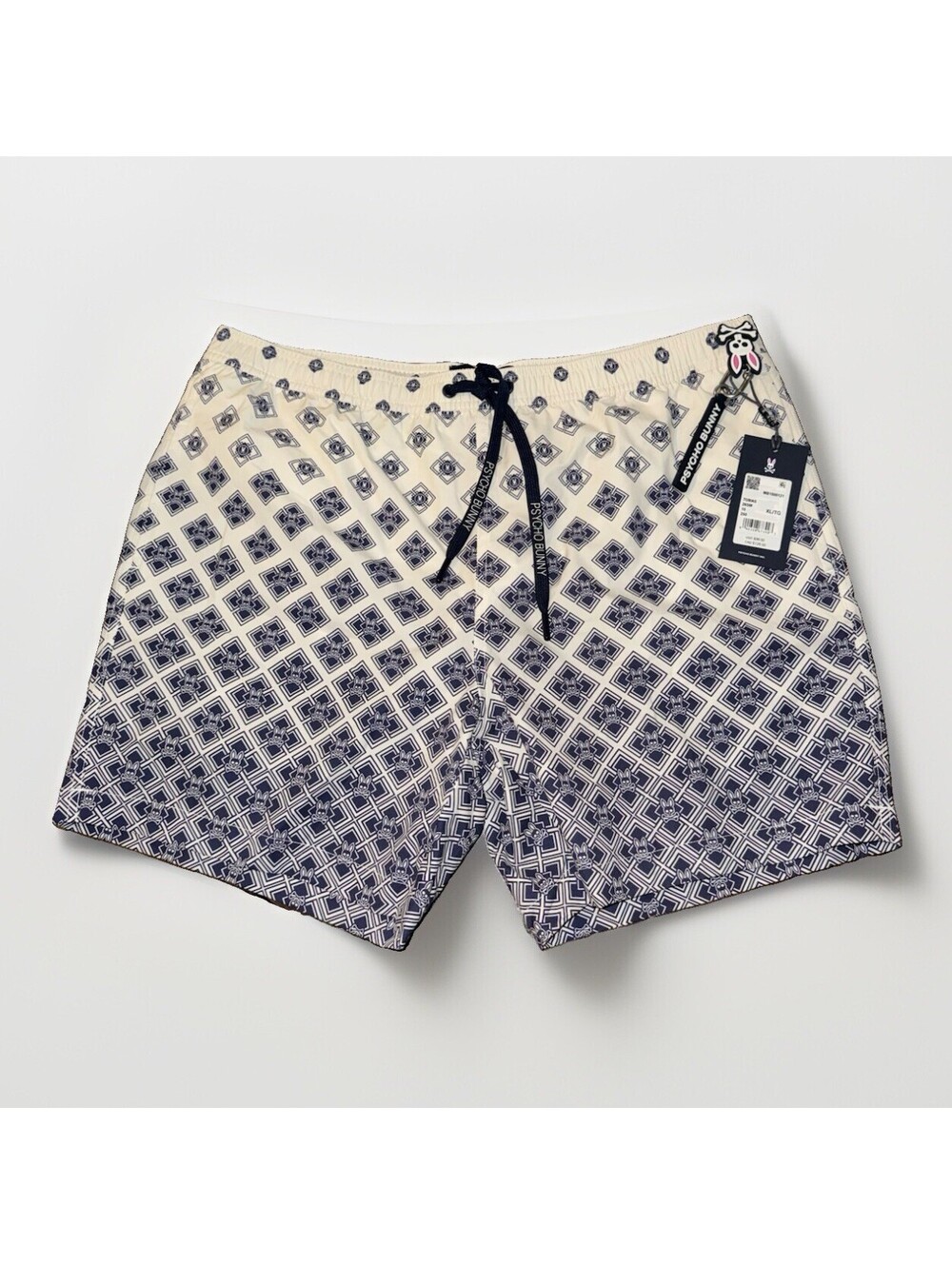 NEW! Psycho Bunny Psycho Bunny Tobias Geo Print Swim Trunks XL NWT